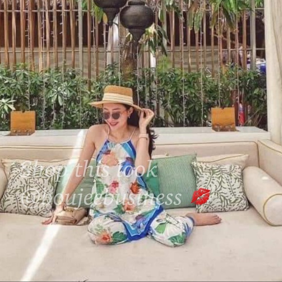 ZARA BNWT Floral Print Halter Top + Pants 2pc Coord Set - Picture 4 of 5